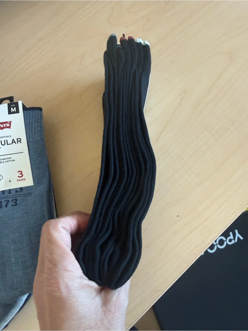 Levi's Regular Cut Crew Socks - Black & Multi Color
